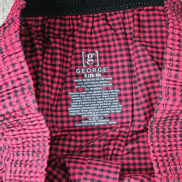 George Men Boxer Shorts Red/Black Tone Cotton Blend Sleep Short Size S 28-30 Br - Picture 10 of 11